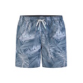 Happy Shorts Happy Shorts Men's Swim Short Palm Leaves Print Blue Gray