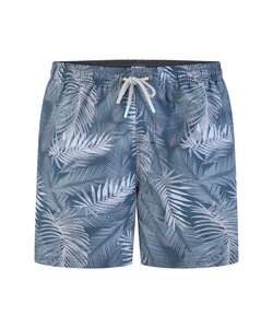 Happy Shorts Heren Zwemshort Palmbladeren Print Blauwgrijs