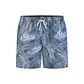Happy Shorts Happy Shorts Men's Swim Short Palm Leaves Print Blue Gray
