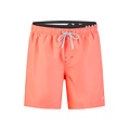 Happy Shorts Happy Shorts Heren Zwemshort Dubbele Waistband Effen Neon Rood