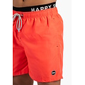 Happy Shorts Happy Shorts Men's Swim Short Double Waistband Solid Neon Red