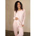 By Louise By Louise Ladies Winter Pajama Set Long Terry Striped Pink