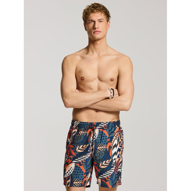 Shiwi Shiwi Men's Swim Short MIKE 7" Leaf Print Multicolor
