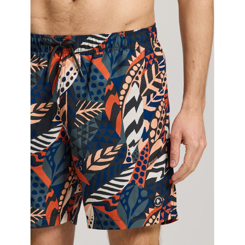 Shiwi Shiwi Men's Swim Short MIKE 7" Leaf Print Multicolor