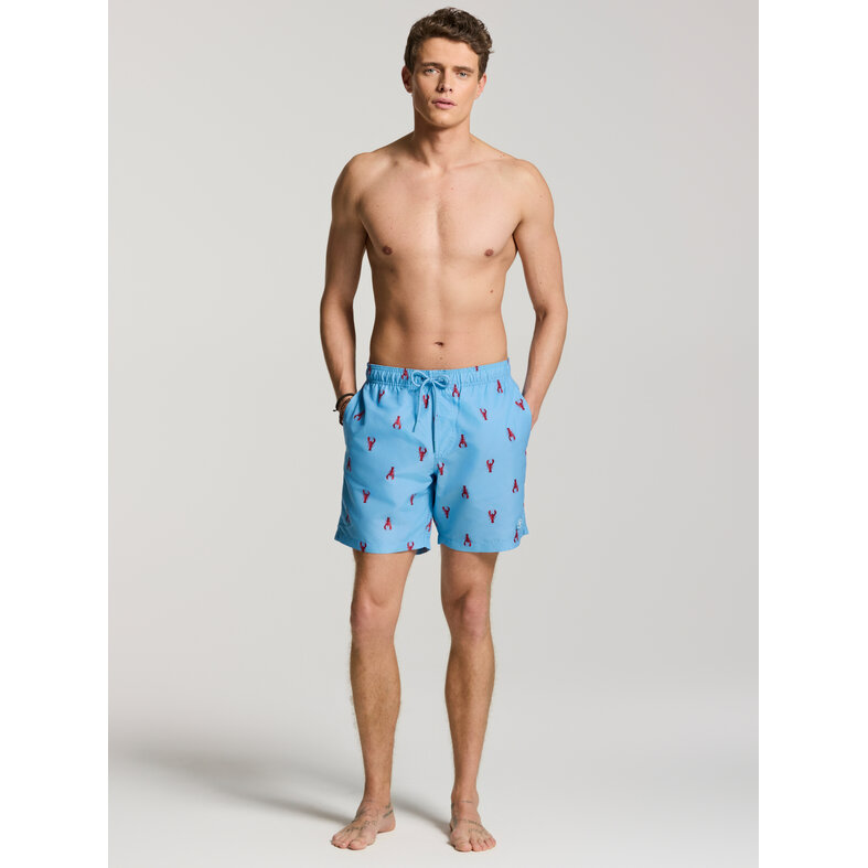 Shiwi Shiwi Heren Zwemshort MIKE 7" Kreeft Print Blauw/Rood
