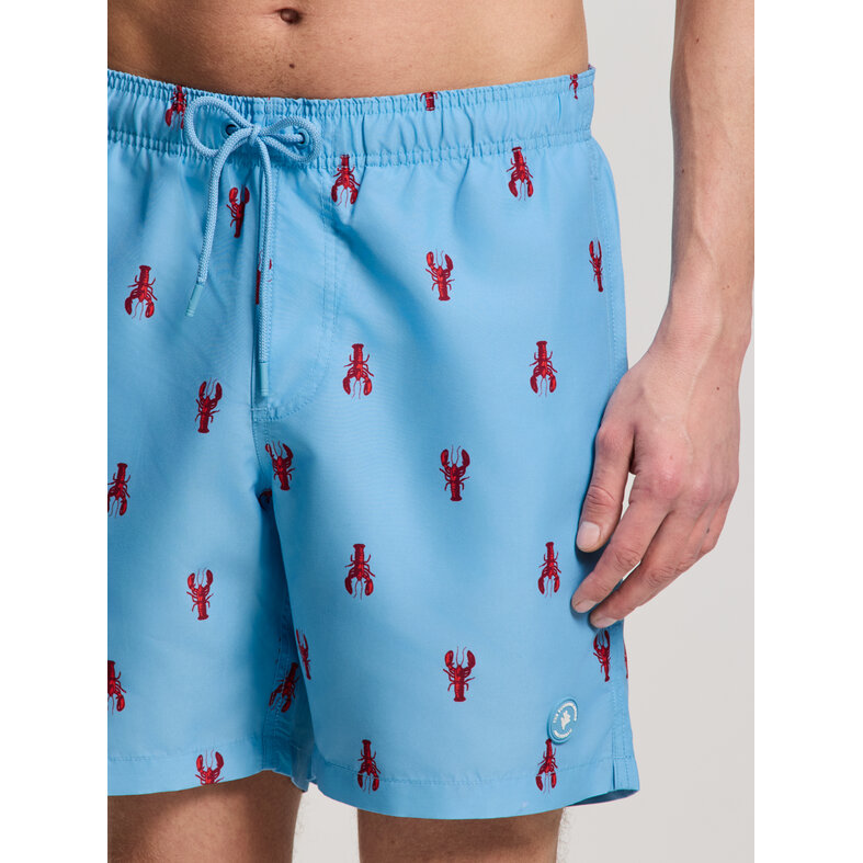Shiwi Shiwi Heren Zwemshort MIKE 7" Kreeft Print Blauw/Rood