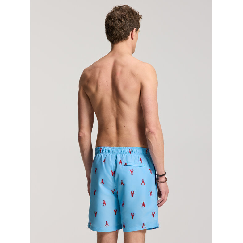 Shiwi Shiwi Heren Zwemshort MIKE 7" Kreeft Print Blauw/Rood