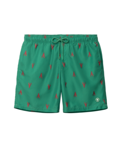 Shiwi Men's Swim Short MIKE 7" Lobster Print Green/Red