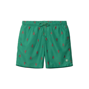 Shiwi Heren Zwemshort MIKE 7" Kreeft Print Groen/Rood
