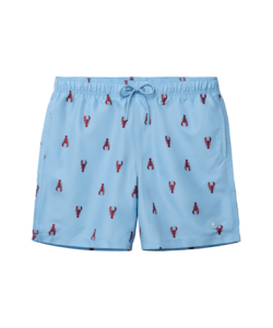 Shiwi Men's Swim Short MIKE 7" Lobster Print Blue/Red