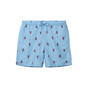 Shiwi Heren Zwemshort MIKE 7" Kreeft Print Blauw/Rood
