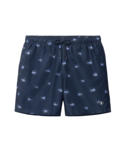 Shiwi Men's Swim Short MIKE 7" Fish Print Dark Blue