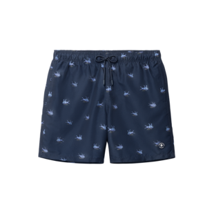 Shiwi Men's Swim Short MIKE 7" Fish Print Dark Blue