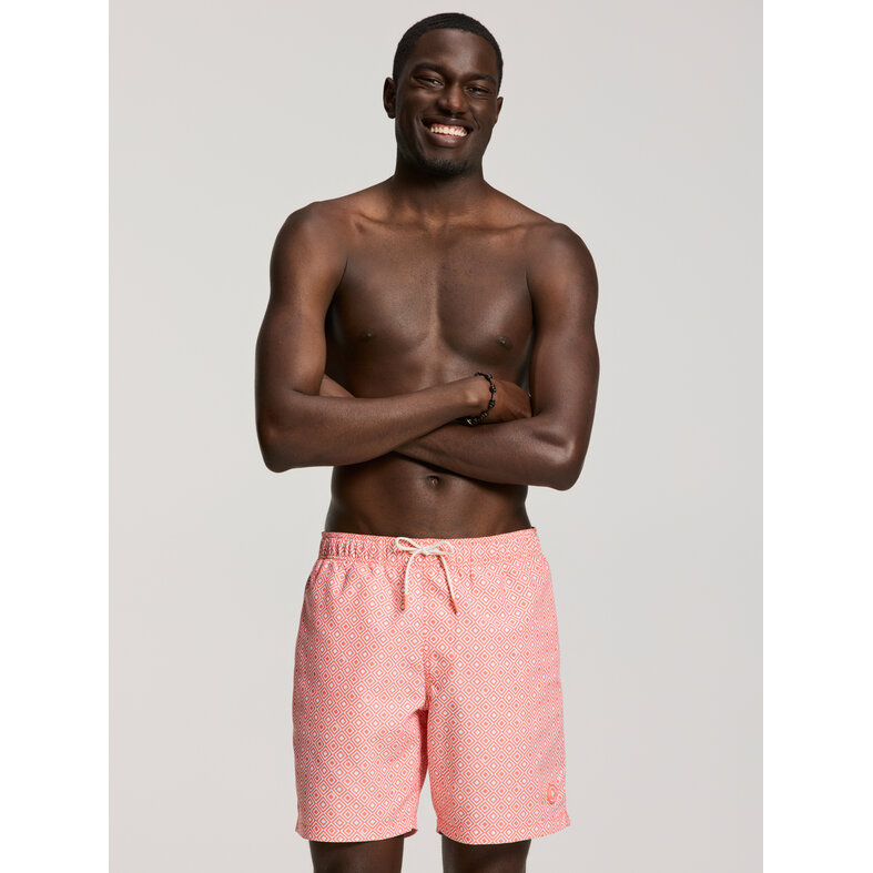 Shiwi Shiwi Heren Zwemshort MIKE 7" Print Koraal Oranje