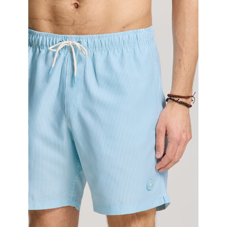 Shiwi Shiwi Men's Swim Short MIKE 7" Striped Light Blue/White