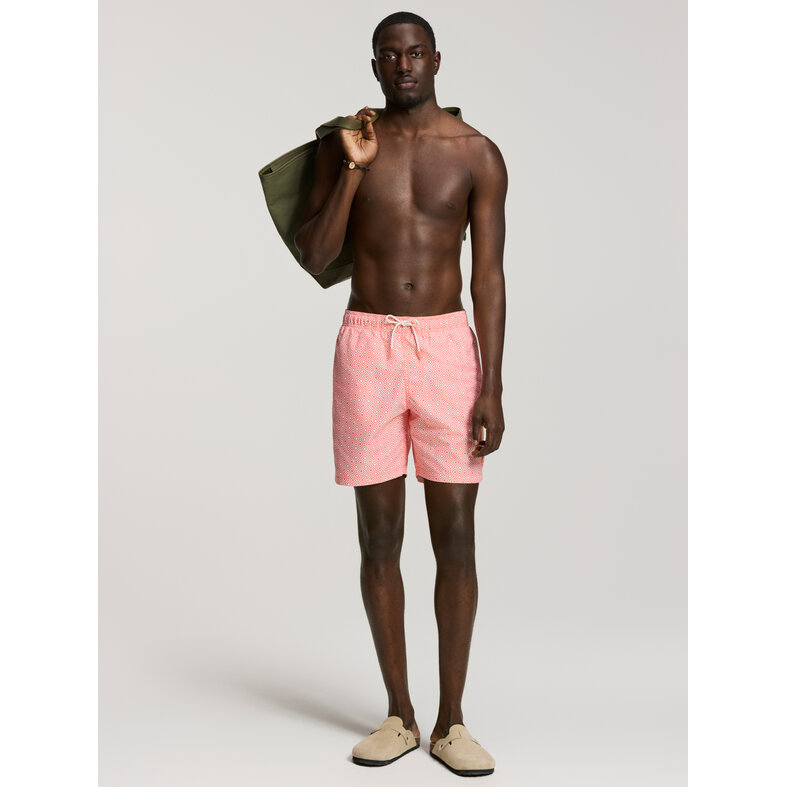 Shiwi Shiwi Heren Zwemshort MIKE 7" Print Koraal Oranje