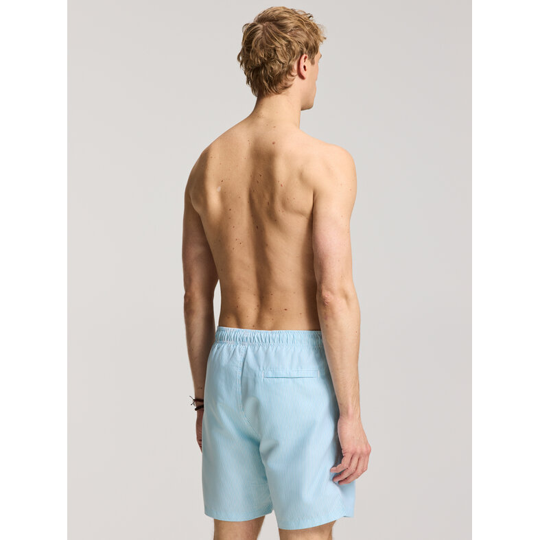 Shiwi Shiwi Men's Swim Short MIKE 7" Striped Light Blue/White