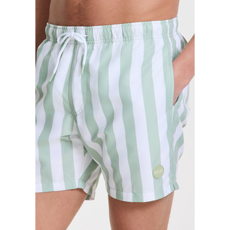 Shiwi Shiwi Men's Swim Short Broad Stripe Light Green/White