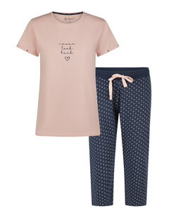 By Louise Essential Ladies Capri Pyjamas Three Quarter AOP Pink