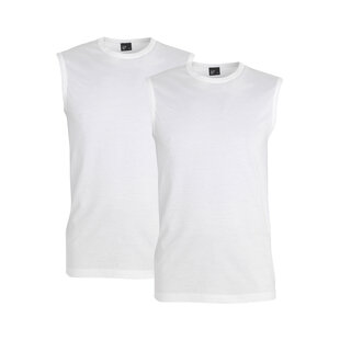 Alan Red Men's Undershirt MONTANA Sleeveless Round Neck 2-Pack White