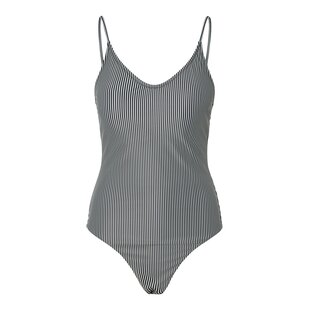 Pieces Dames Badpak PCBAOMI Ronde Hals Zwart/Wit Gestreept