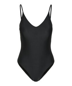Pieces Dames Badpak PCBAOMI Ronde Hals Effen Zwart
