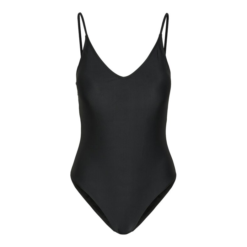 PIECES Pieces Ladies Swimsuit PCBAOMI Round Neckline Plain Black