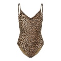 PIECES Pieces Dames Badpak PCBAOMI Ronde Hals Panterprint