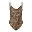 PIECES Pieces Ladies Swimsuit PCBAOMI Round Neckline Panther Print