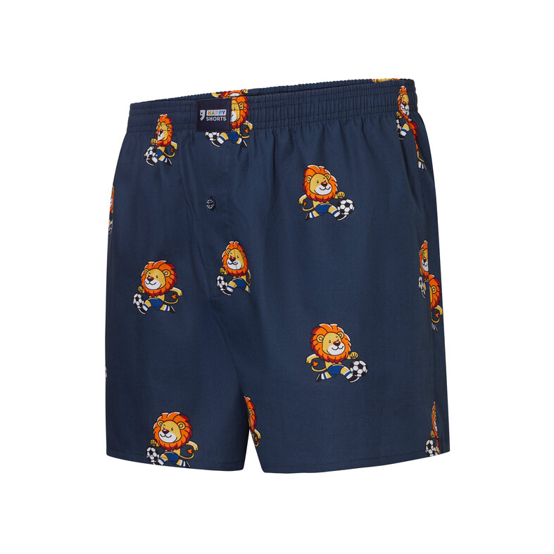 Happy Shorts Happy Shorts Heren Wijde Boxershorts Holland Donkerblauw Leeuw