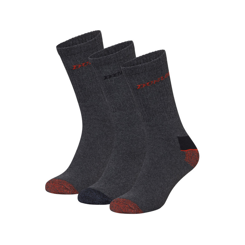 Dunlop Dunlop Heren Werksokken 3-Pack Grijs