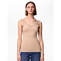 PIECES Pieces Ladies Top Lace PCBARBERA LACE 2-Pack Solid Taupe