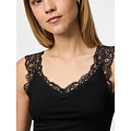PIECES Pieces Dames Top Kant PCBARBERA LACE 2-Pack Effen Zwart