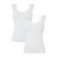 PIECES Pieces Dames Top Kant PCBARBERA LACE 2-Pack Effen Wit