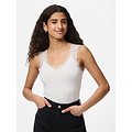 PIECES Pieces Ladies Top Lace PCBARBERA LACE 2-Pack Solid White