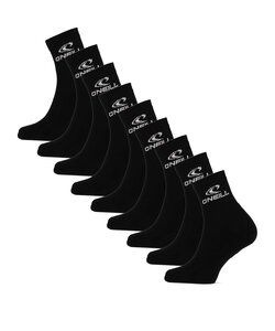 O'Neill Sports Socks Unisex Quarter 9-Pack Solid Black