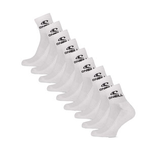 O'Neill Sports Socks Unisex Quarter 9-Pack Plain White