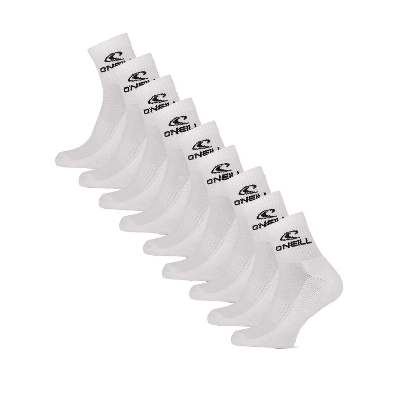 O'Neill O'Neill Sports Socks Unisex Quarter 9-Pack Plain White