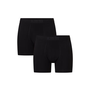 Alan Red Heren Boxershorts Bamboe Bomber 2-Pack Effen Zwart