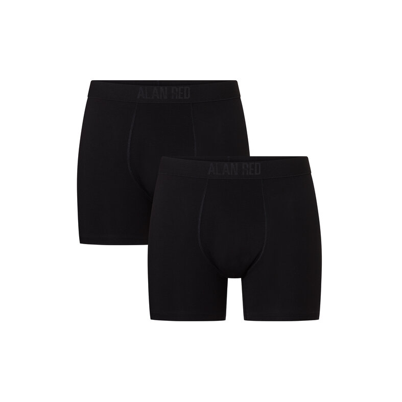 Alan Red Alan Red Heren Boxershorts Bamboe Bomber 2-Pack Effen Zwart