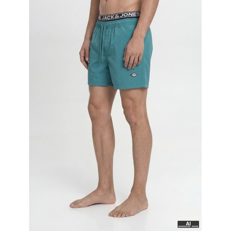 Jack & Jones Jack & Jones Heren Zwemshort JPSTMAUI SURF Dubbele Waistband Effen Blauwgroen