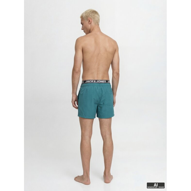 Jack & Jones Jack & Jones Heren Zwemshort JPSTMAUI SURF Dubbele Waistband Effen Blauwgroen