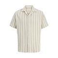 Jack & Jones Jack & Jones Heren Blouse JJECOBA Korte Mouw Wit Gestreept