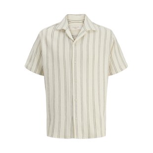 Jack & Jones Men's Blouse JJECOBA Short Sleeve White Striped