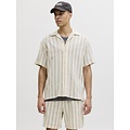 Jack & Jones Jack & Jones Heren Blouse JJECOBA Korte Mouw Wit Gestreept