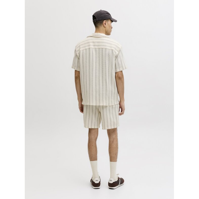 Jack & Jones Jack & Jones Heren Blouse JJECOBA Korte Mouw Wit Gestreept