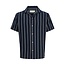 Jack & Jones Jack & Jones Heren Blouse JJECOBA Korte Mouw Donkerblauw Gestreept