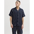 Jack & Jones Jack & Jones Men's Blouse JJECOBA Short Sleeve Dark Blue Striped