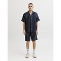 Jack & Jones Jack & Jones Heren Blouse JJECOBA Korte Mouw Donkerblauw Gestreept