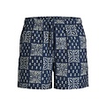 Jack & Jones Jack & Jones Heren Zwemshort JPSTMAUI SHELL Geblokt/Gebloemd Donkerblauw/Wit